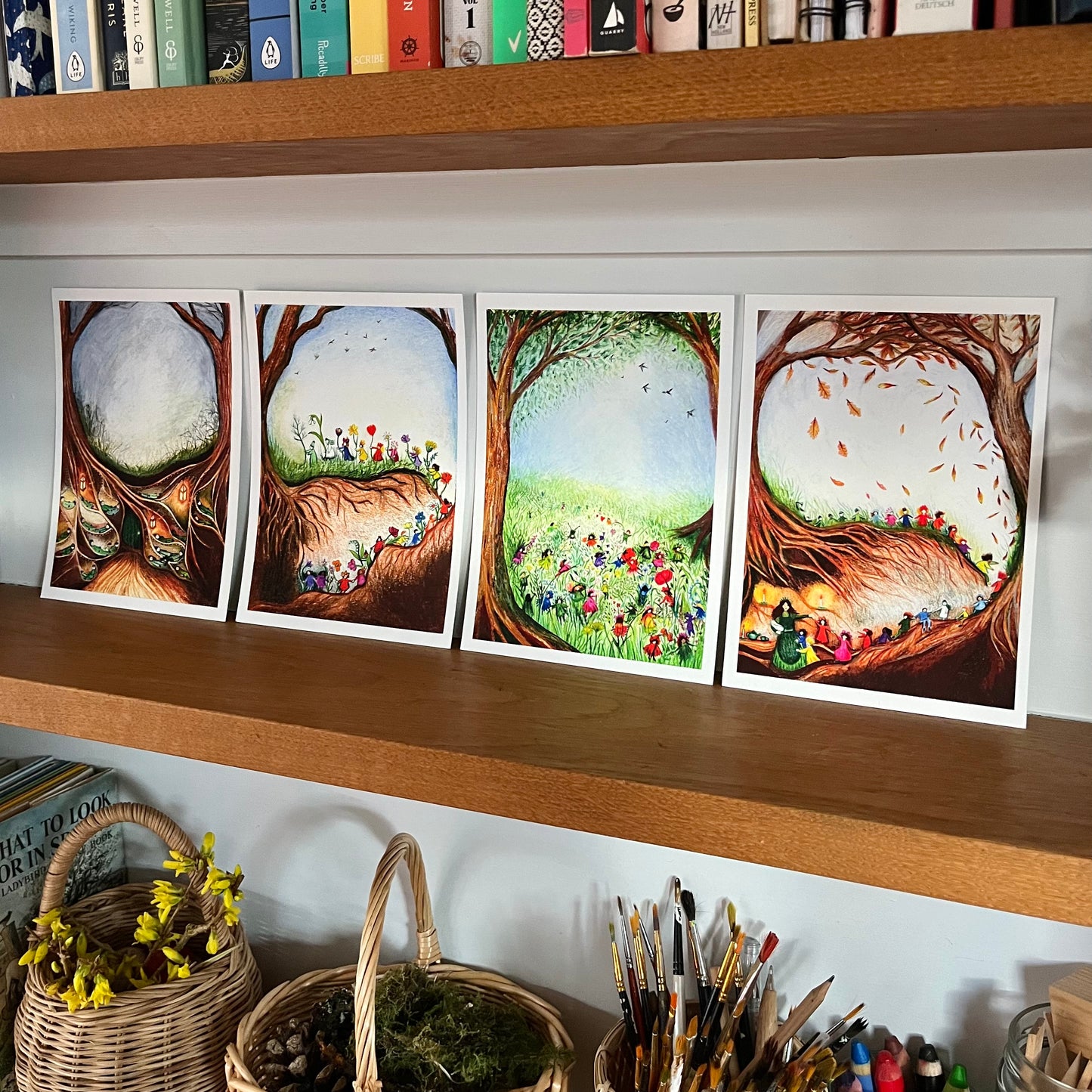 The Root Children, A Set of Four A5 Season Prints