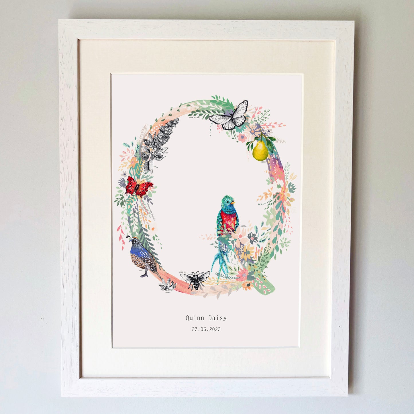 Personalised Pastel Wildlife Letter Print