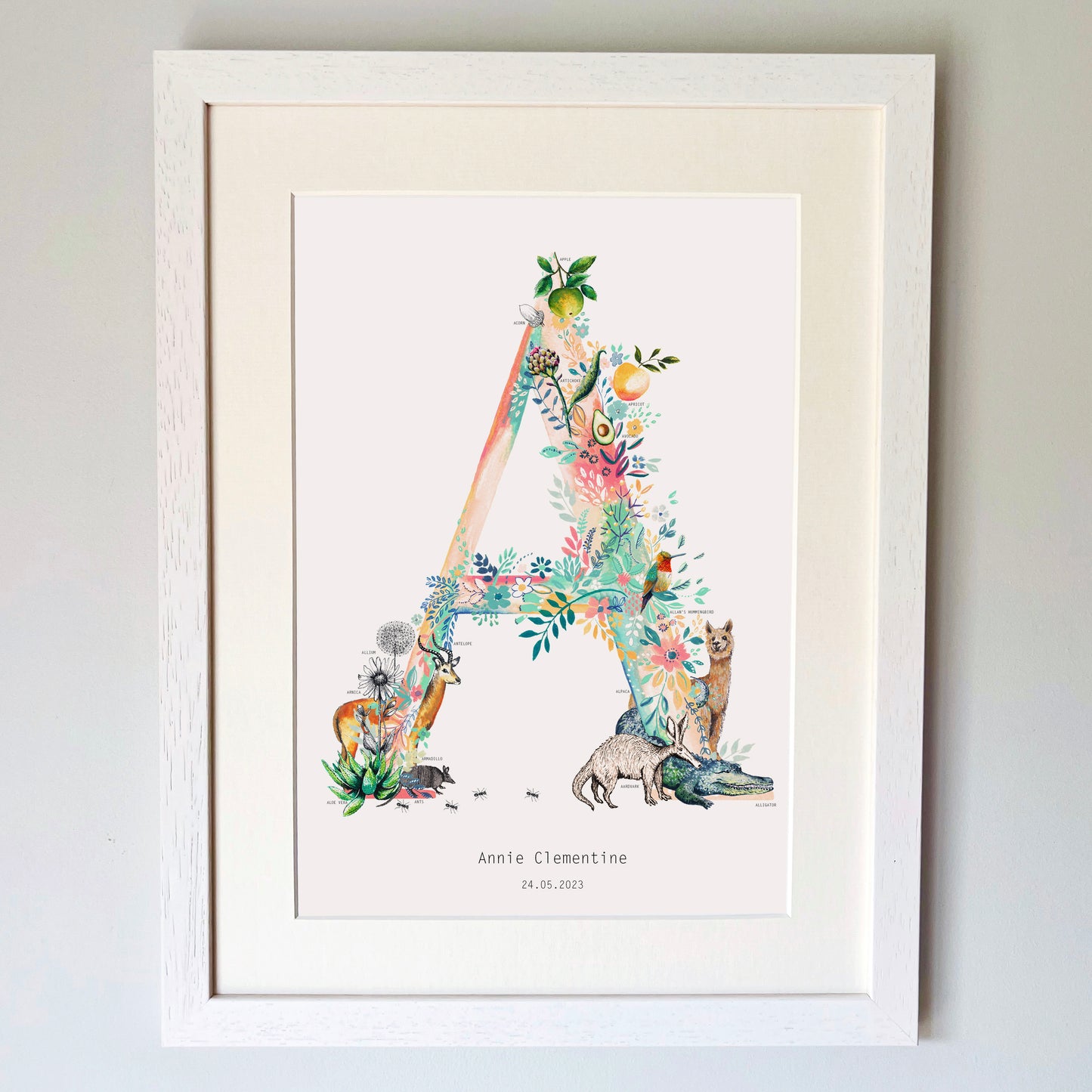 Personalised Pastel Wildlife Letter Print