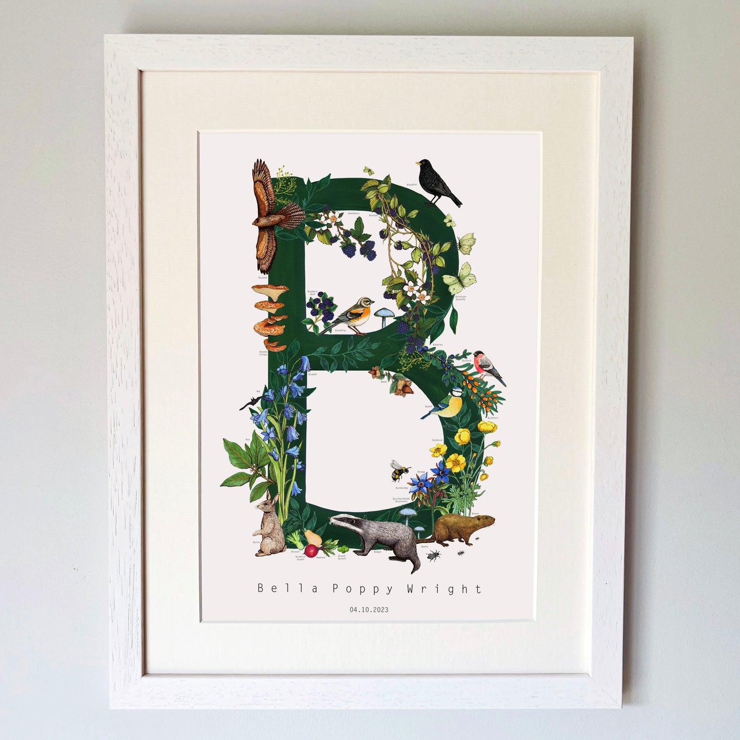 British Wildlife Letter Print