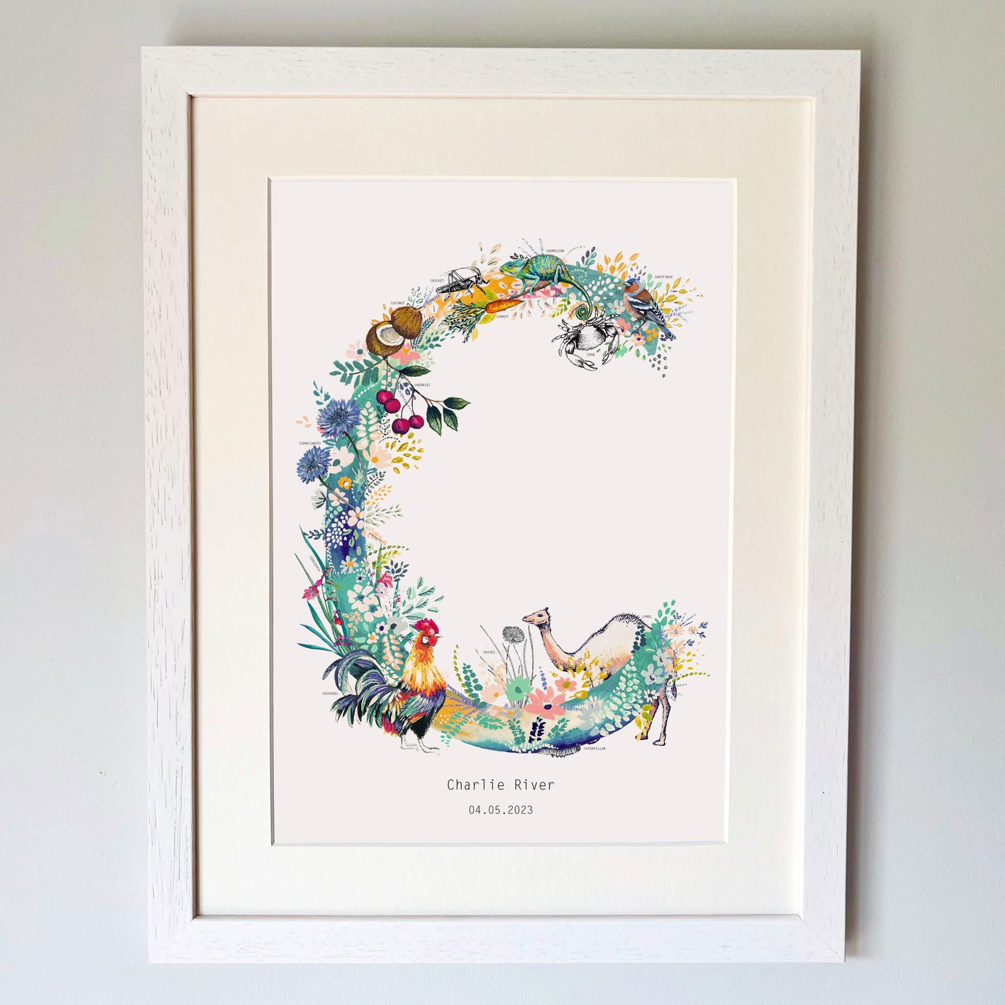 Personalised Pastel Wildlife Letter Print