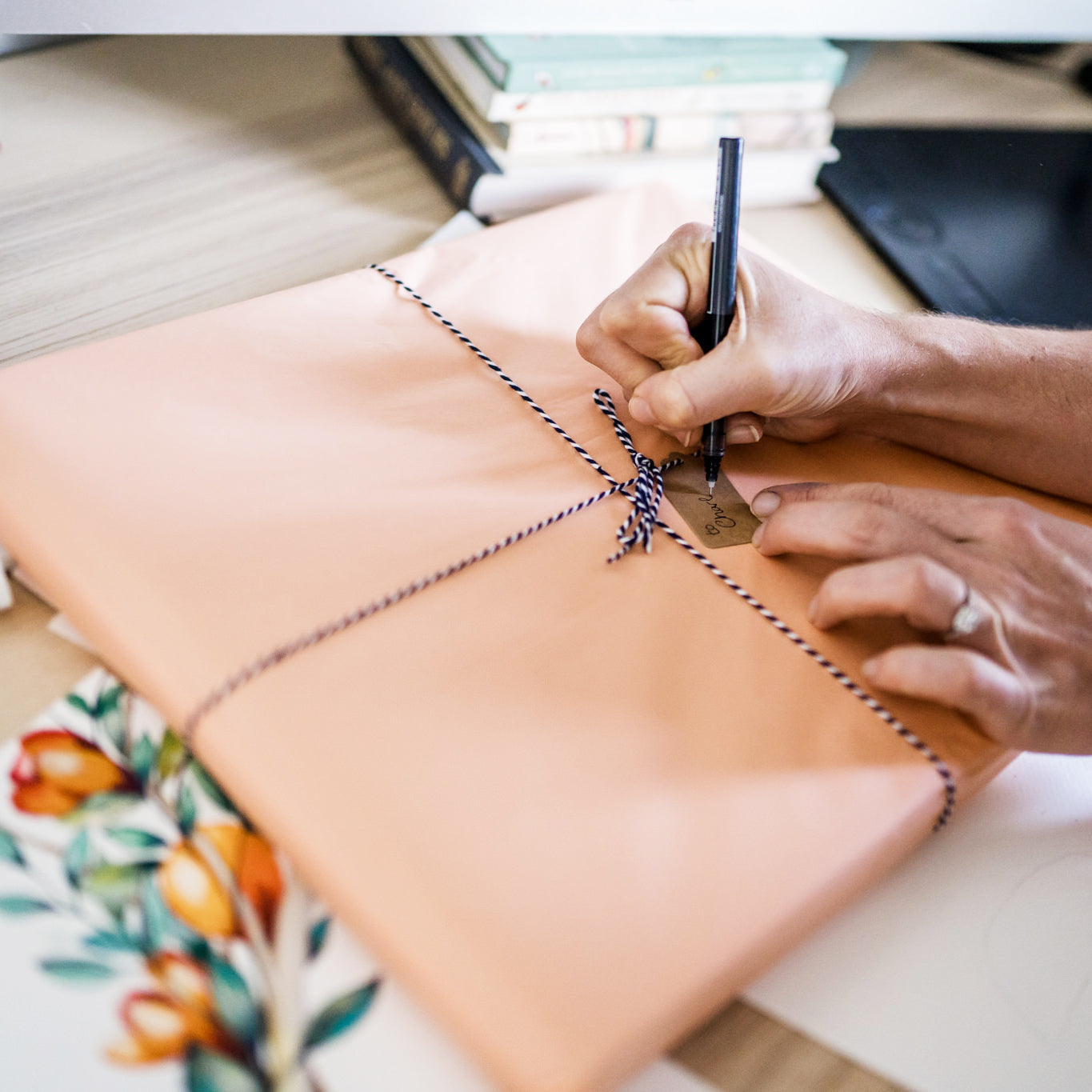 Product gift wrapping by Charlotte Jones Design.