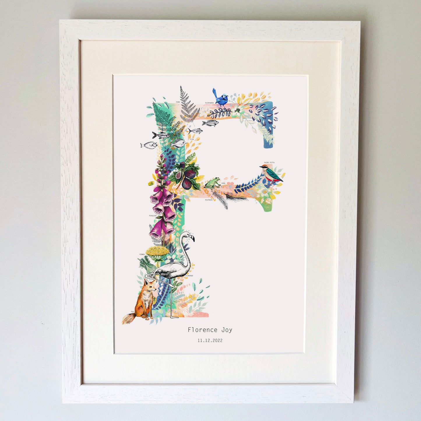 Personalised Pastel Wildlife Letter Print