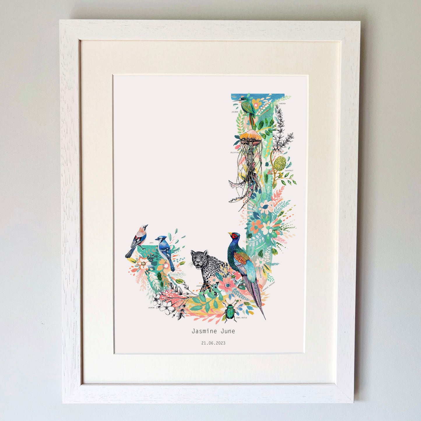 Personalised Pastel Wildlife Letter Print