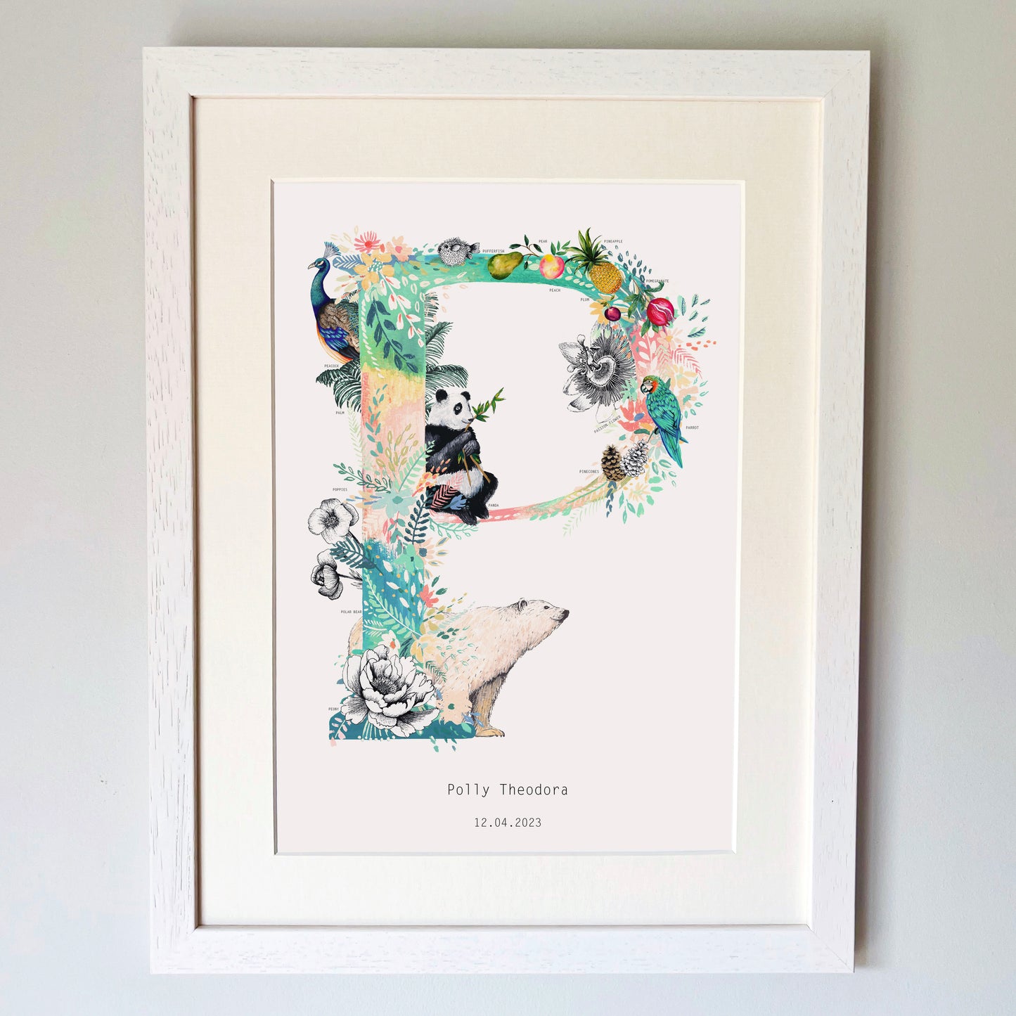 Personalised Pastel Wildlife Letter Print