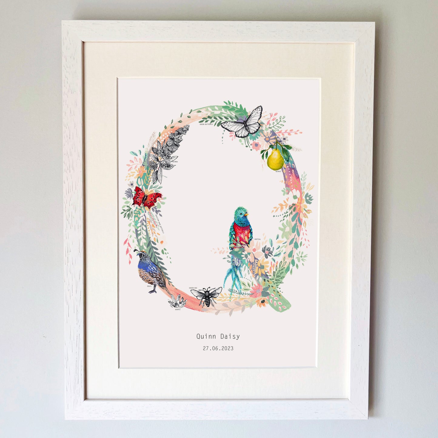 Personalised Pastel Wildlife Letter Print