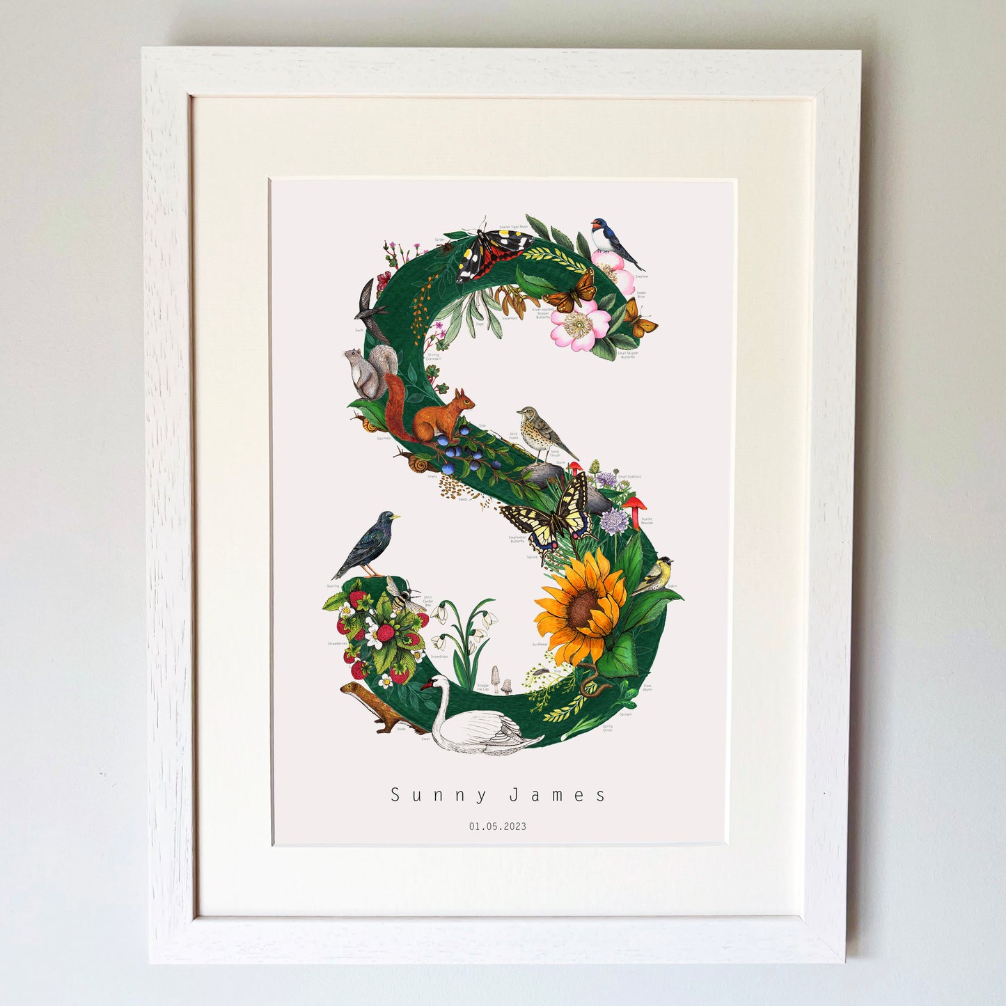 British Wildlife Letter Print