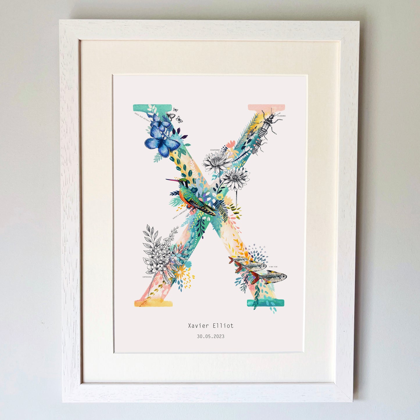 Personalised Pastel Wildlife Letter Print