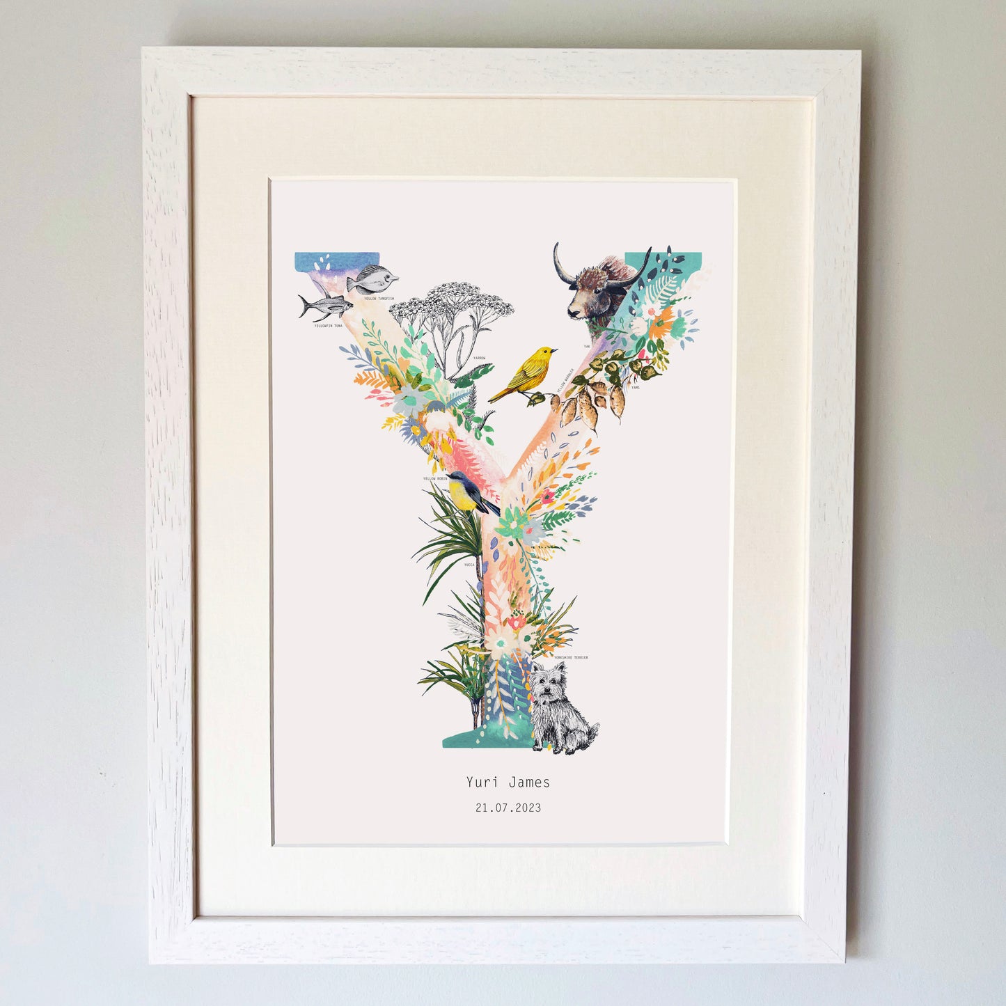 Personalised Pastel Wildlife Letter Print