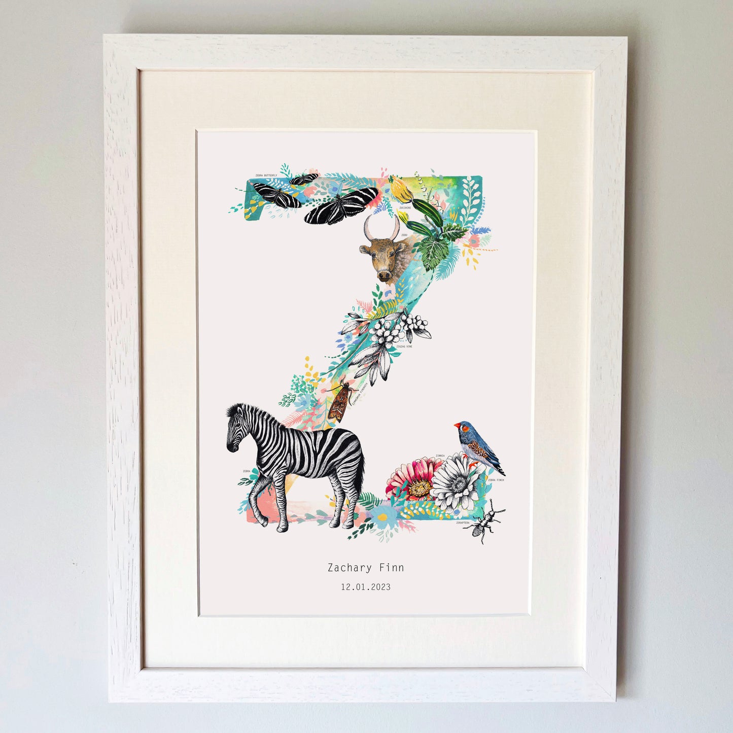 Personalised Pastel Wildlife Letter Print