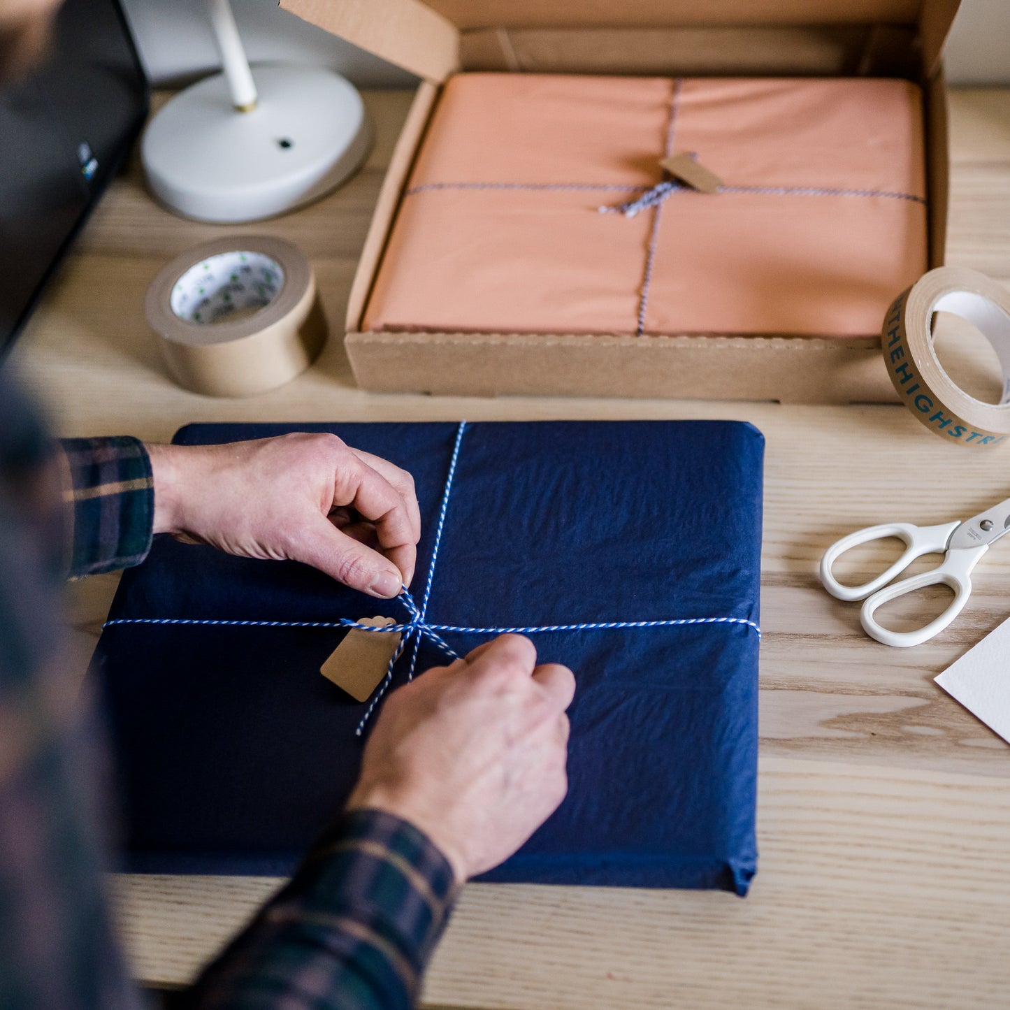 Product gift wrapping by Charlotte Jones Design.